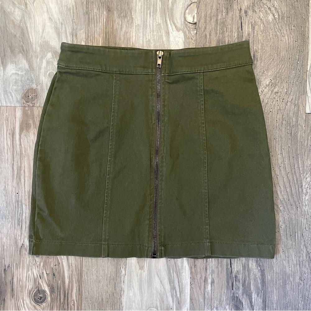 green denim mini skirt by forever 21 size s